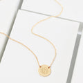 monogrammed gold circle necklace
