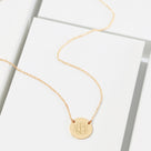 Monogrammed Delicate Disc Necklace | Gold