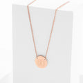 monogrammed rose gold circle necklace