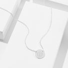 Monogrammed Delicate Disc Necklace | Silver