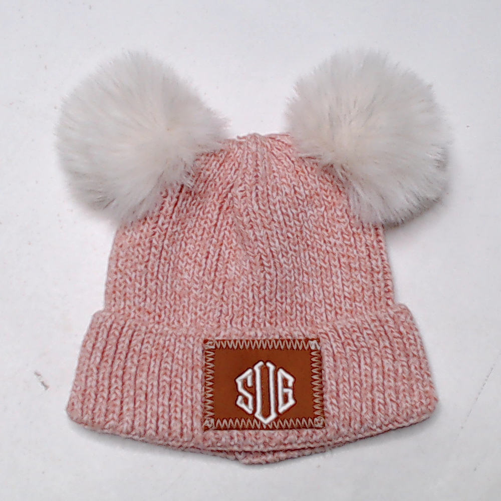 BLOOPER KIDS: Monogrammed Kids Pom Pom Beanie