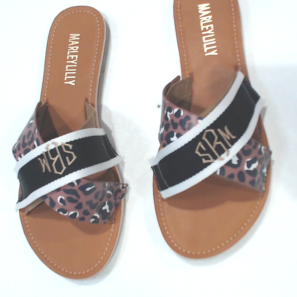 BLOOPER SHOES: Monogrammed Criss Cross Sandal