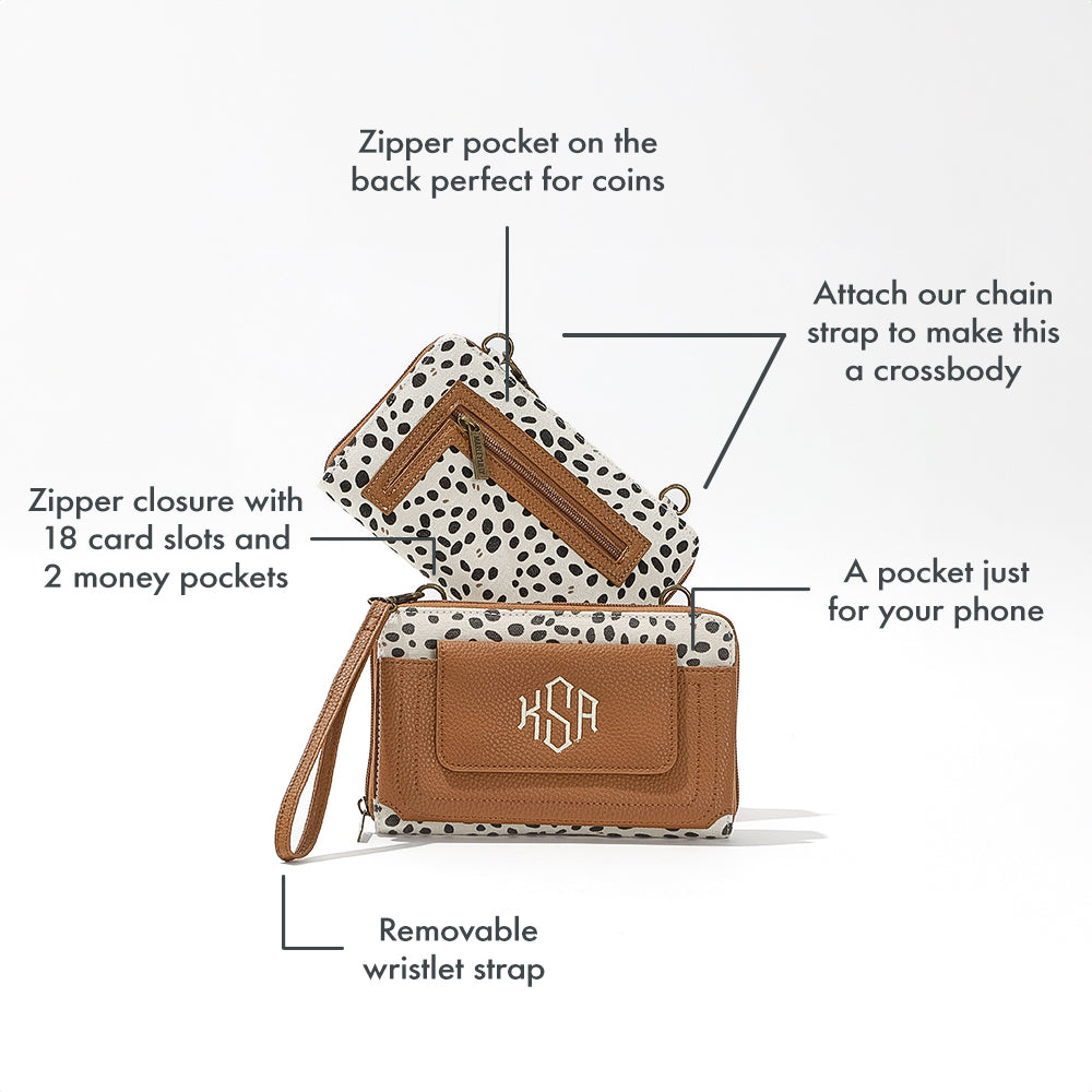 monogrammed phone wallet wristlet