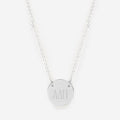alpha delta pi silver delicate disc necklace