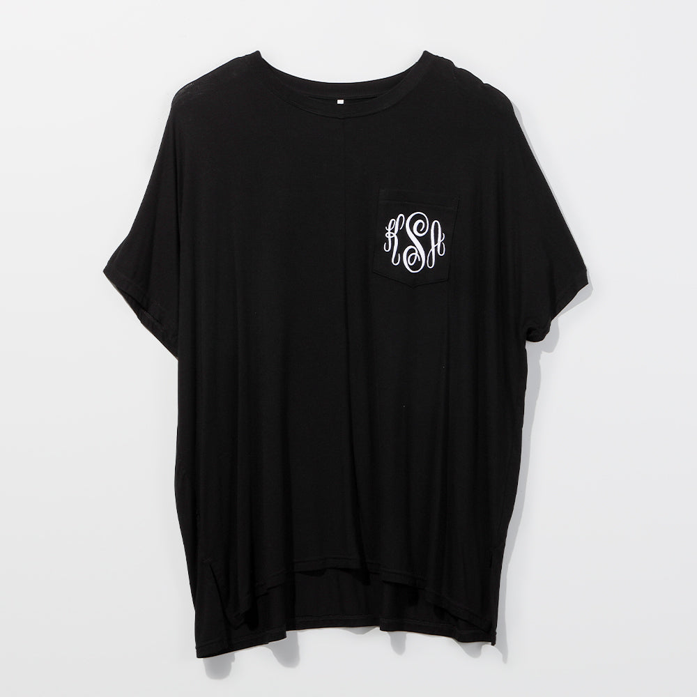 Monogrammed Jersey T-Shirt in Black