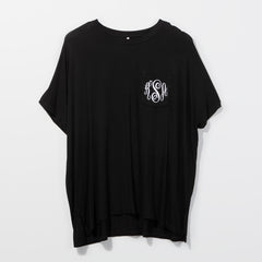 Monogrammed Jersey T-Shirt in Black