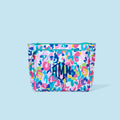 Monogrammed Kids Toiletry Bag in Blue Leopard