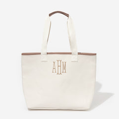 Monogrammed Tote Bag in Ivory