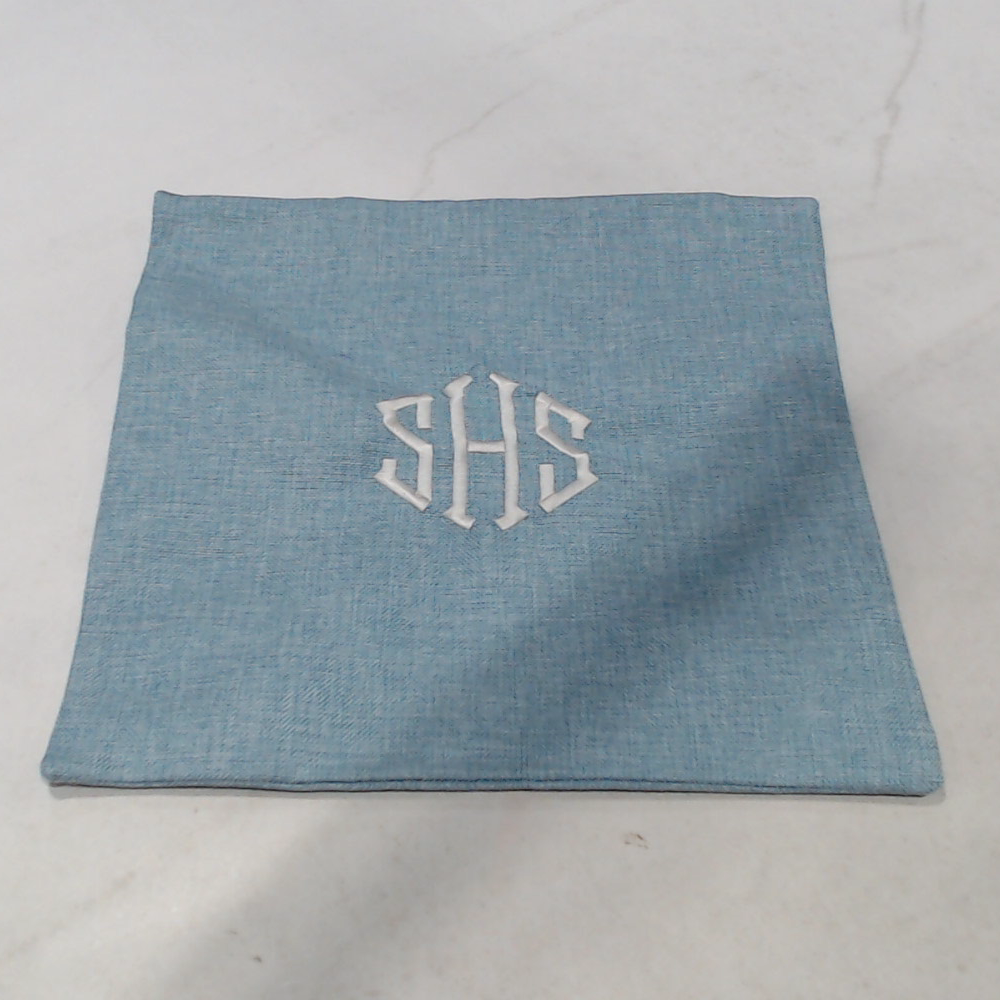 BLOOPER ACCESSORY: Monogrammed Linen Pillow Case