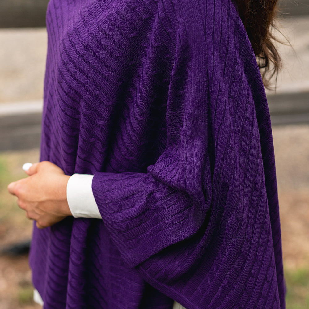 side of purple poncho