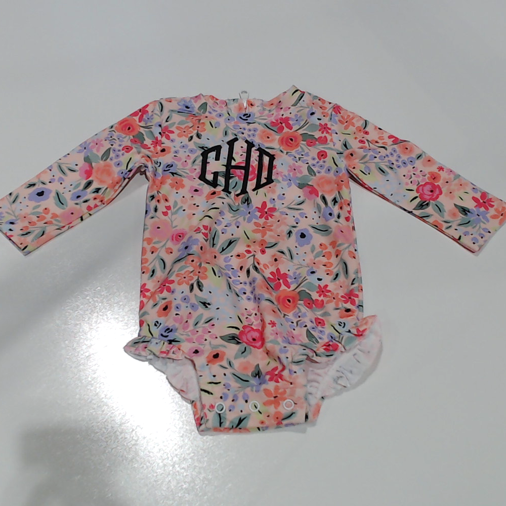 BLOOPER KIDS: Monogrammed Kids Rashguard Swimsuit