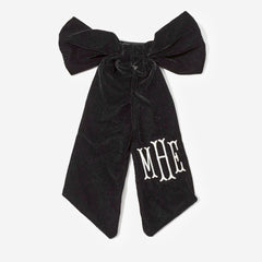 monogrammed velvet bow in bow