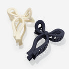 Bow Hair Clips | Navy and White