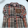 BLOOPER CLOTHING: Monogrammed Plaid Shirt Jacket