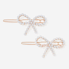 Pearl Bow Barrettes