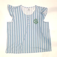 BLOOPER CLOTHING: Monogrammed Ruffle Top