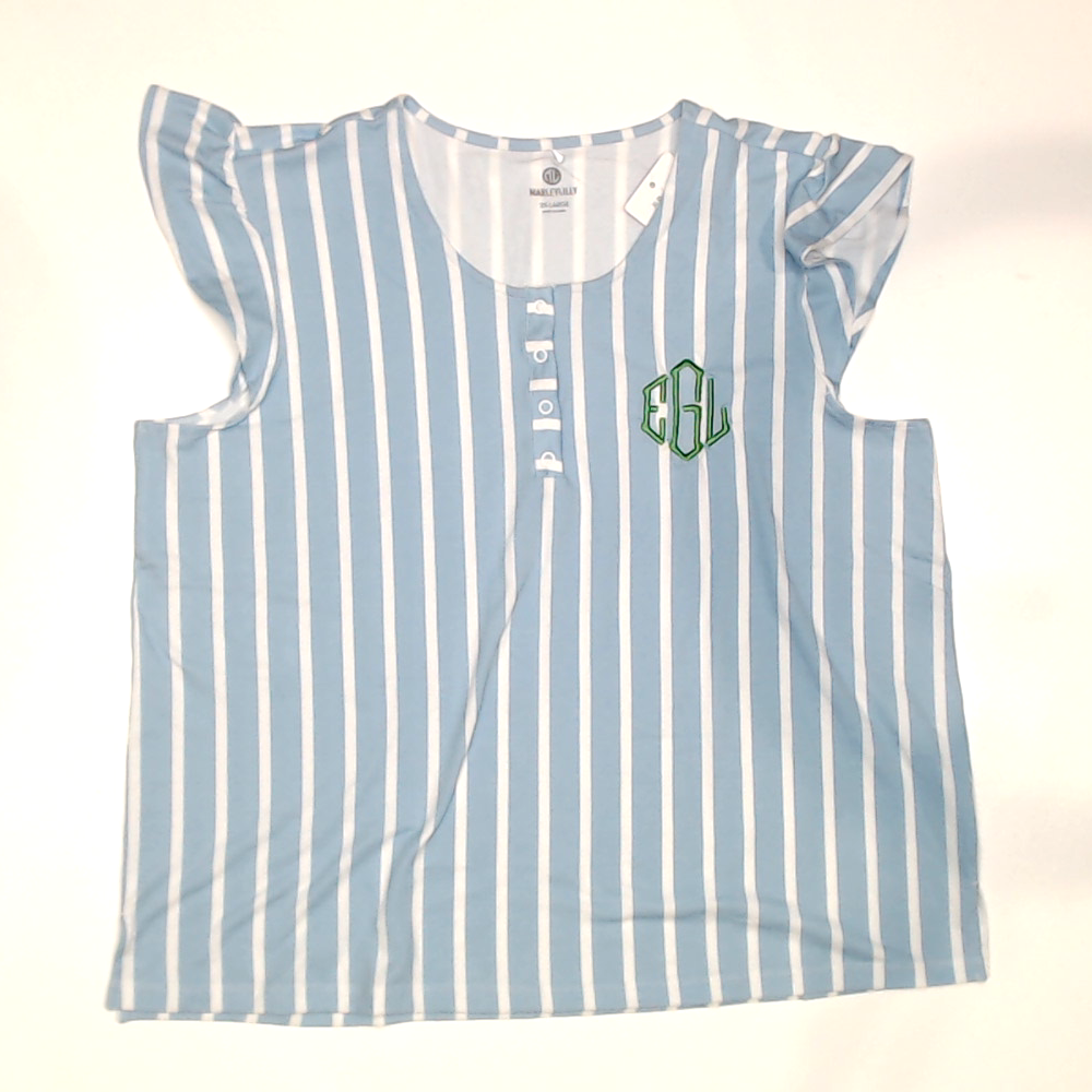 BLOOPER CLOTHING: Monogrammed Ruffle Top