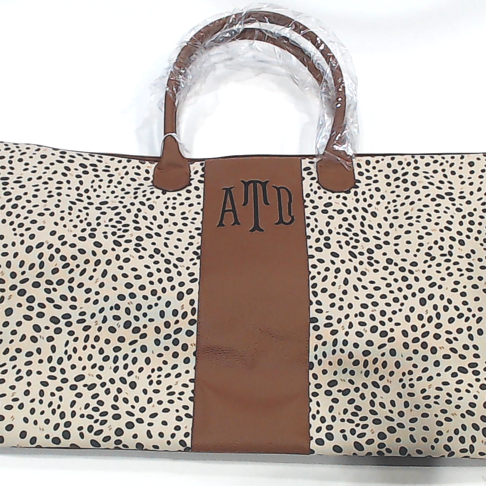 BLOOPER BAG: Monogrammed Spotted Weekender