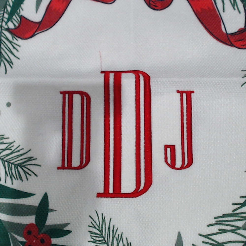 BLOOPER ACCESSORY: Monogrammed Christmas Pillow Sham