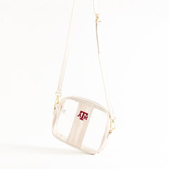 texas a and m aggies bone clear stadium crossbody studio shot