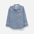Monogrammed Kids Denim Shacket | Light Wash