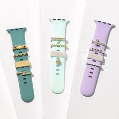 silver gold and multi silver smart watch charm sets on bands
