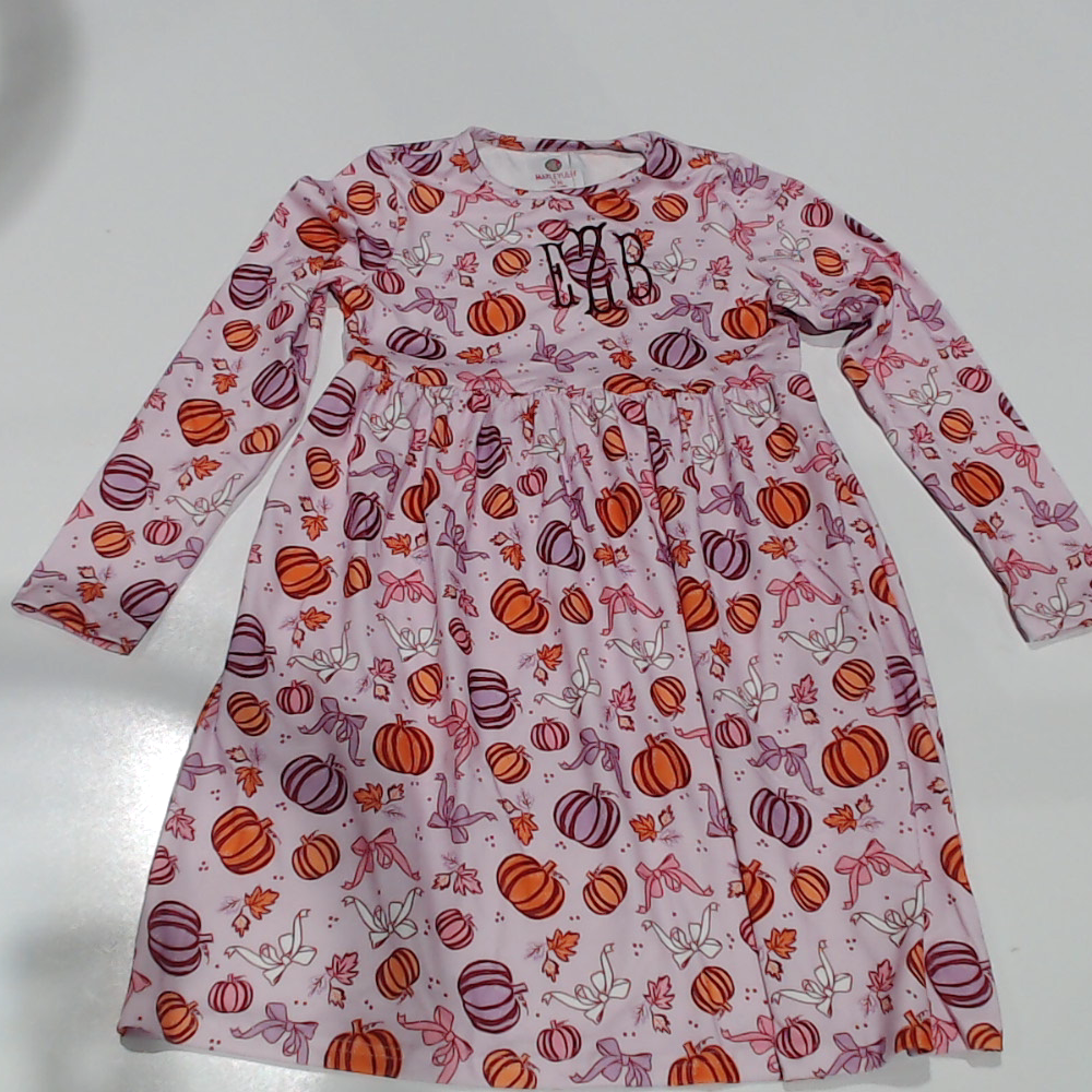 BLOOPER KIDS: Monogrammed Girls Twirl Dress