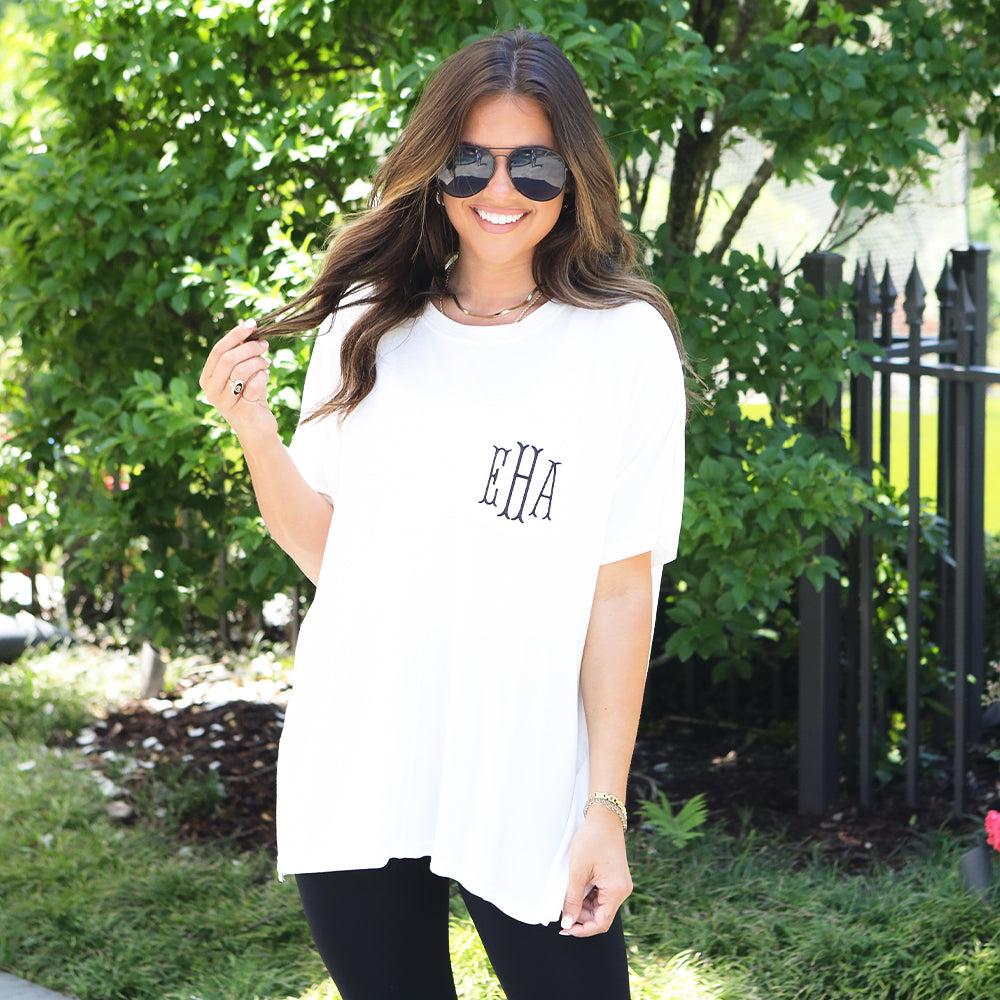 white short sleeve tunic