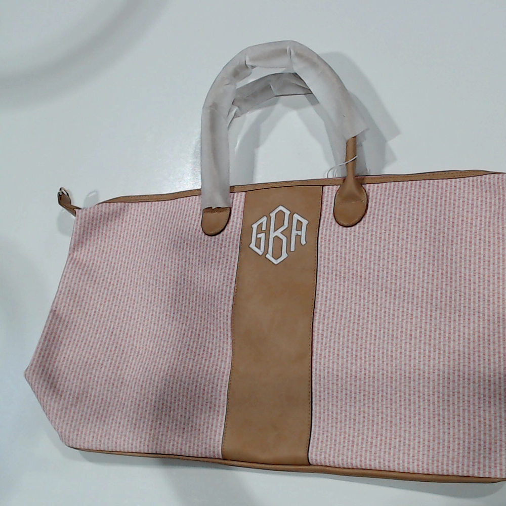 BLOOPER BAG: Monogrammed Seersucker Weekender - Promotional