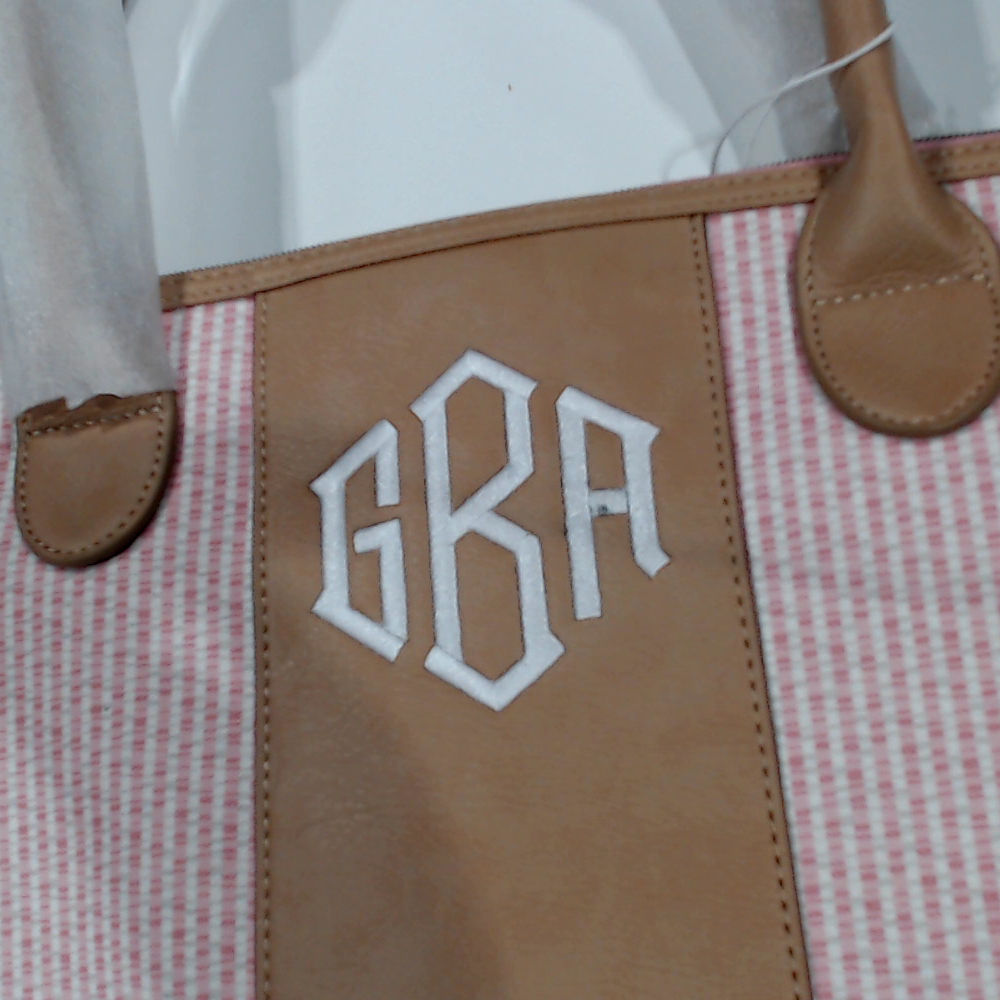 BLOOPER BAG: Monogrammed Seersucker Weekender - Promotional