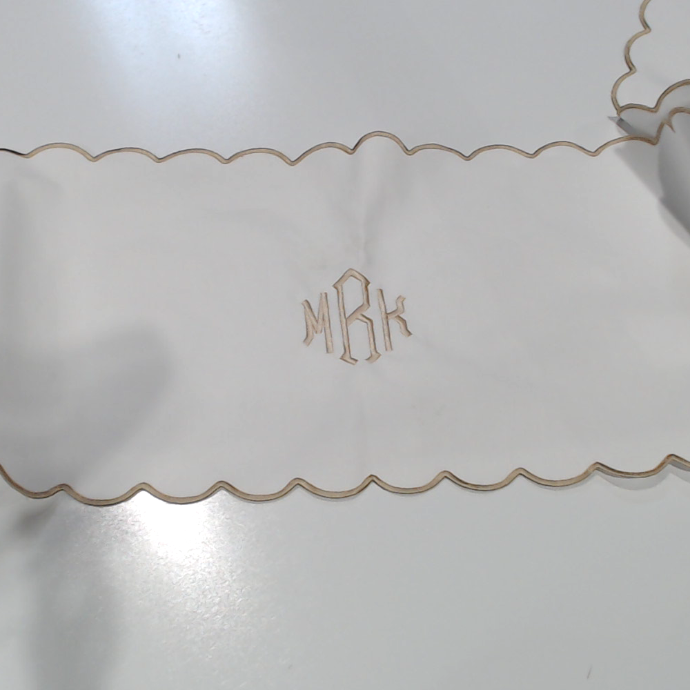 BLOOPER ACCESSORY: Monogrammed Scalloped Table Runner