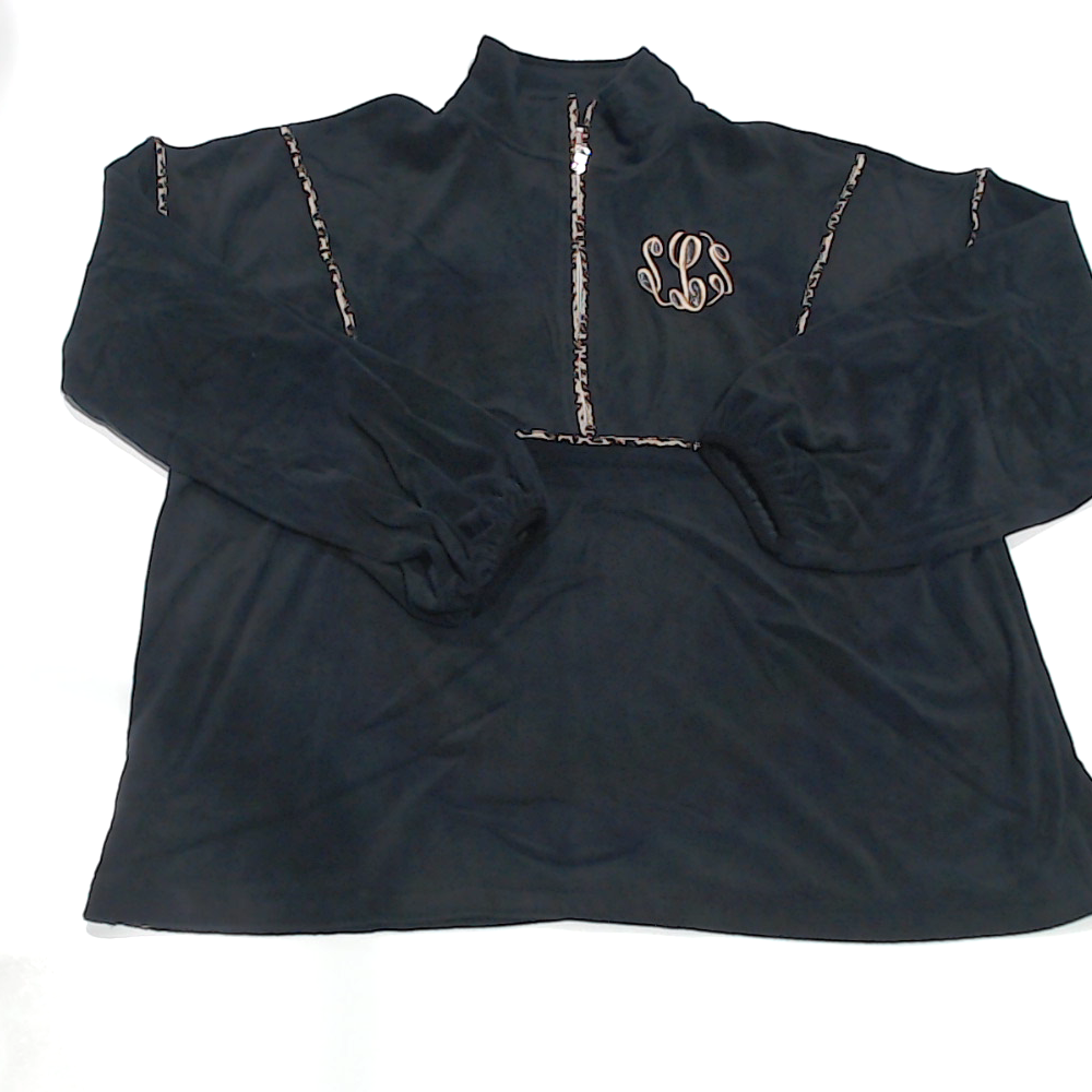 BLOOPER CLOTHING: Monogrammed Leopard Piped Pullover Sweatshirt