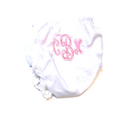 BLOOPER KIDS: Monogrammed White Eyelet Baby Bloomers