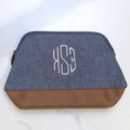 BLOOPER BAG: Monogrammed Chambray Cosmetic Case