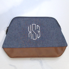 BLOOPER BAG: Monogrammed Chambray Cosmetic Case