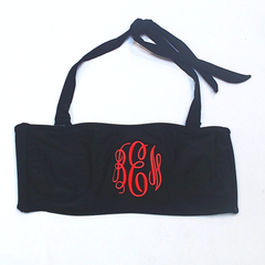 BLOOPER SWIM: Monogrammed Bandeau Top