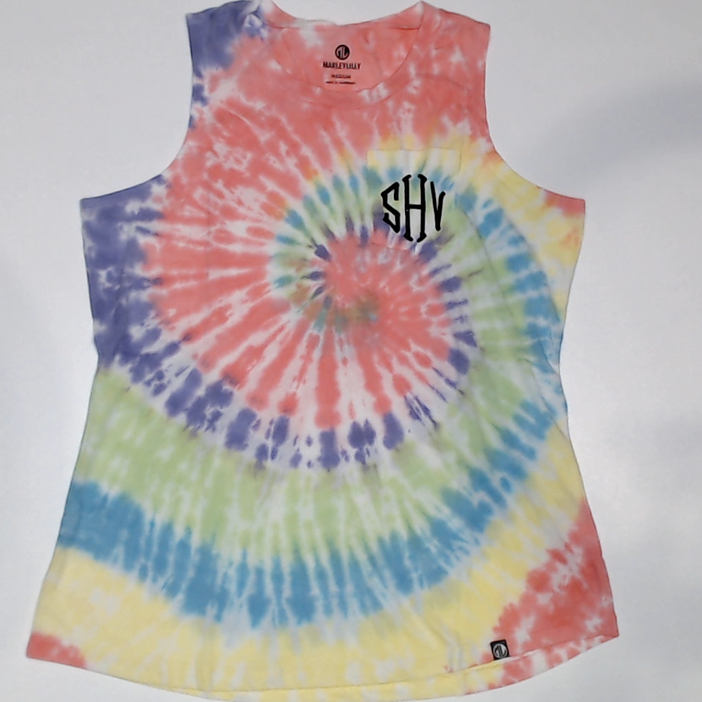 BLOOPER CLOTHING: Monogrammed Tie Dye Tank Top