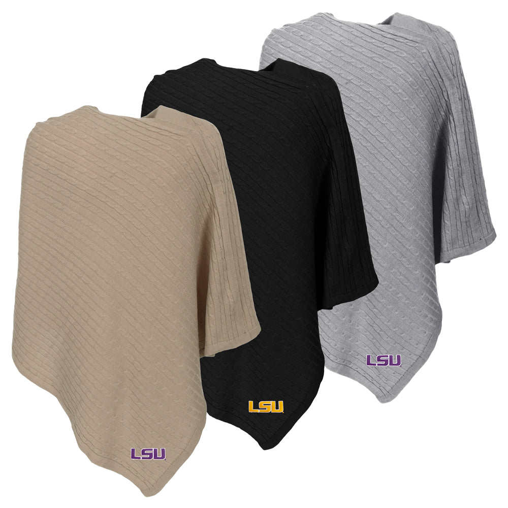 lsu ponchos in camel black and grey
