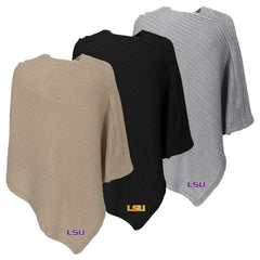 lsu ponchos in camel black and grey
