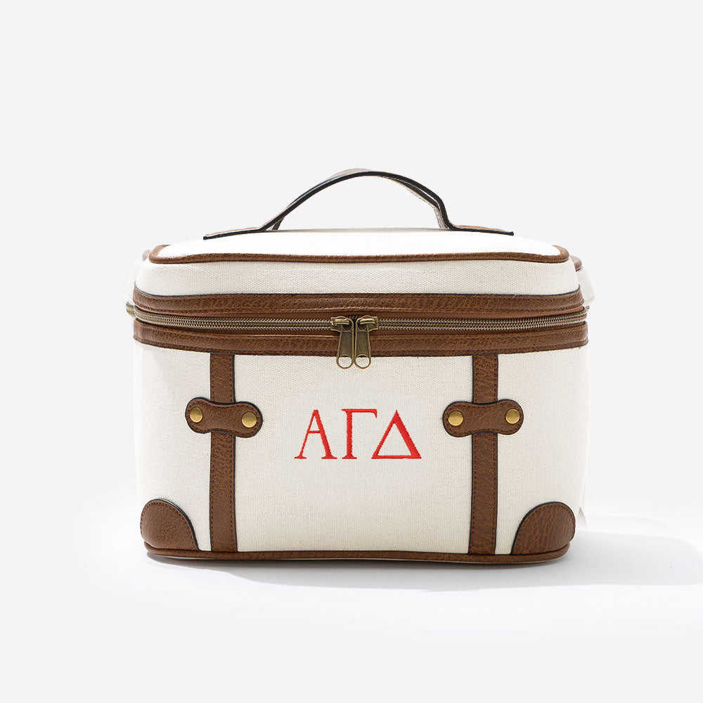 Alpha Gamma Delta Vintage Train Case | Ivory