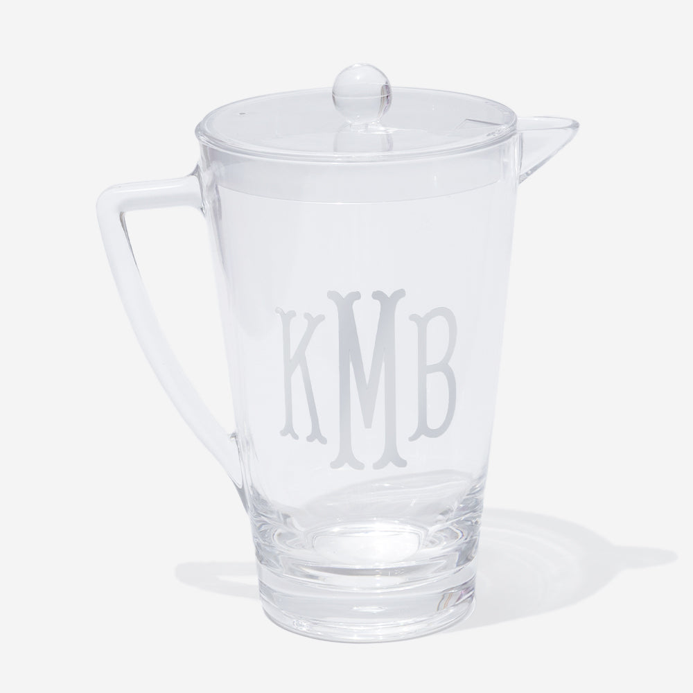 Monogrammed Acrylic Pitcher in Clear
