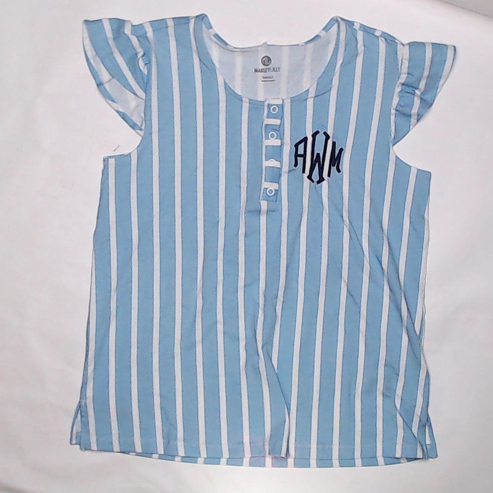 BLOOPER CLOTHING: Monogrammed Ruffle Top