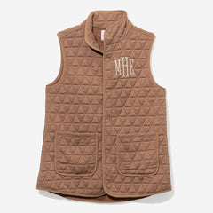 Personalized Quilted Vest in Almond
