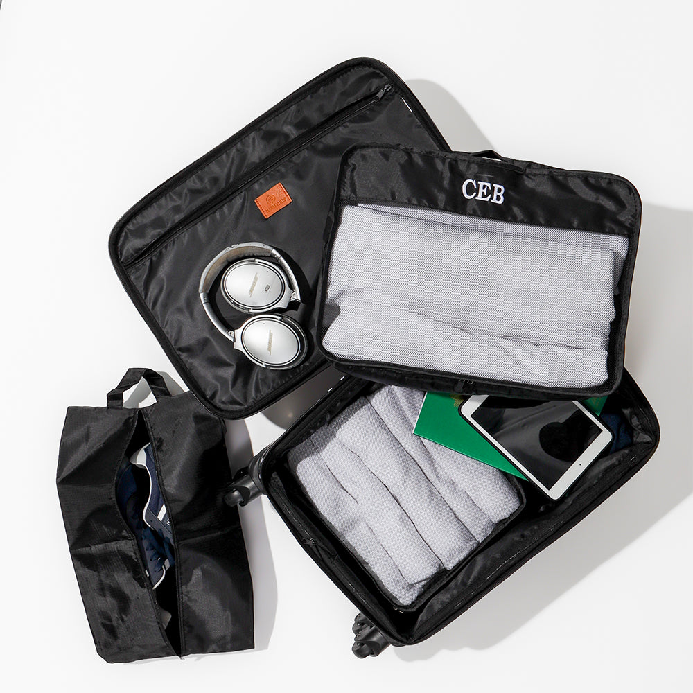 Personalized Packing Cube Set in suitcase