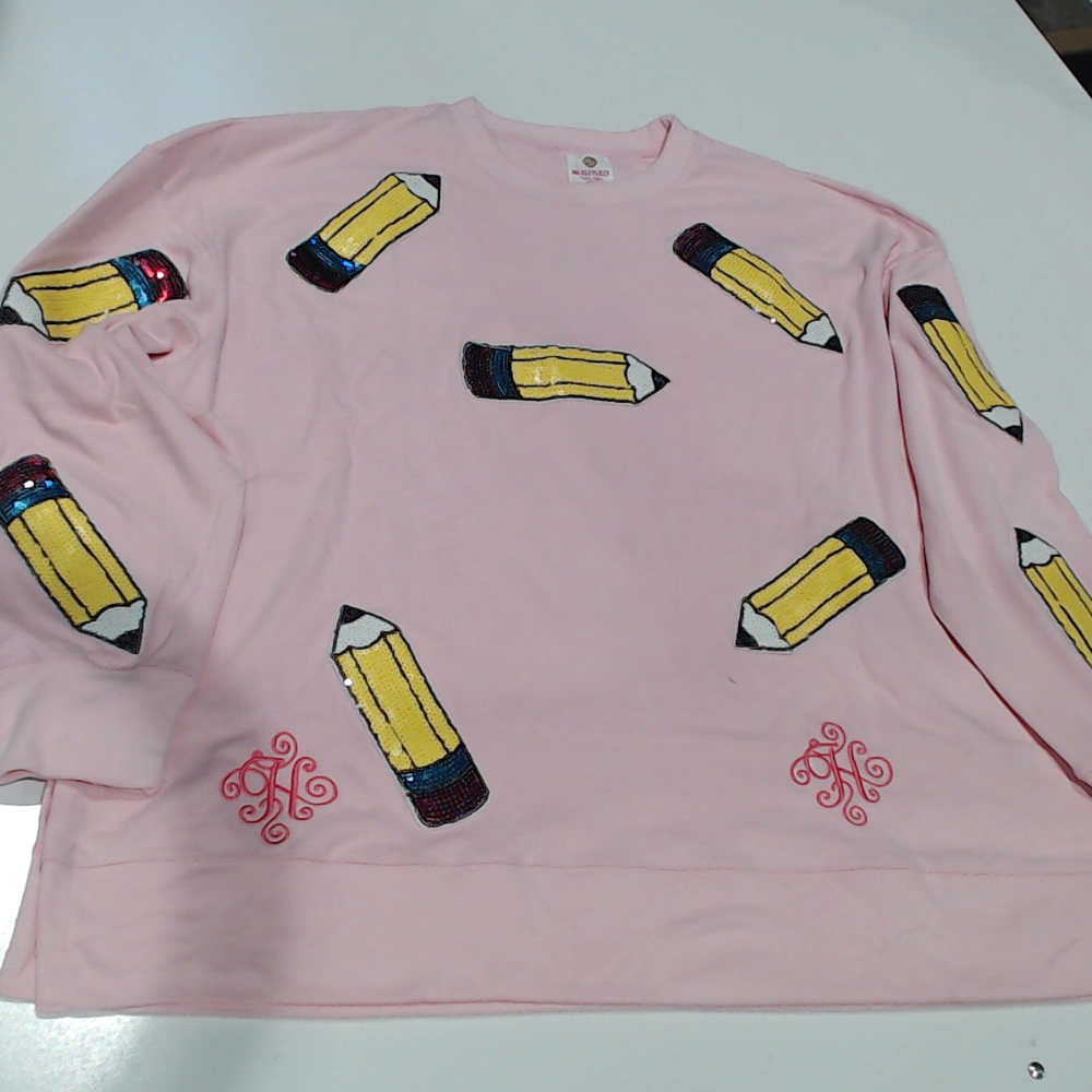 BLOOPER CLOTHING: Monogrammed Sequin Teacher Sweatshirt