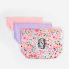 Monogrammed Packable Cosmetic Bags | Coral Floral