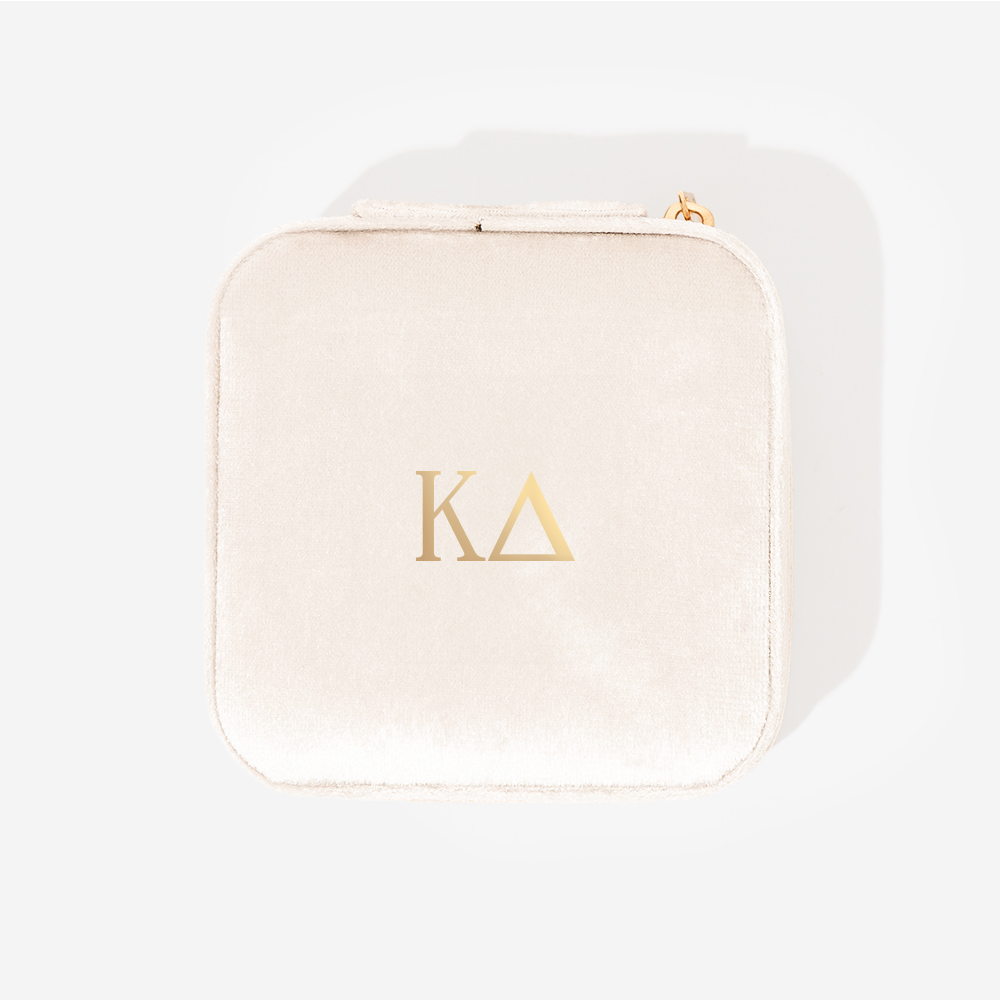 Kappa Delta Velvet Travel Jewelry Case | Ivory