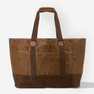Personalized Waxed Canvas Extra Large Tote Bag | Brown