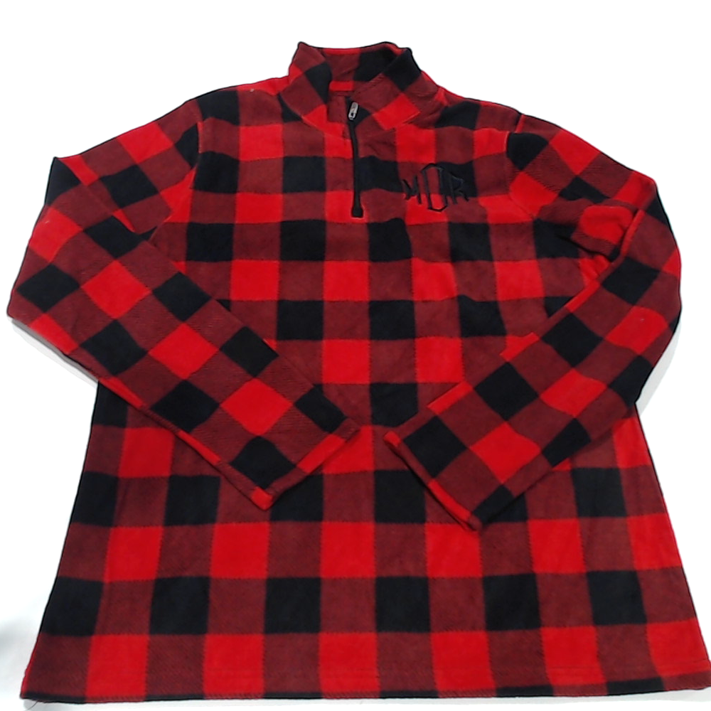 BLOOPER CLOTHING: Monogrammed Plaid Fleece Pullover