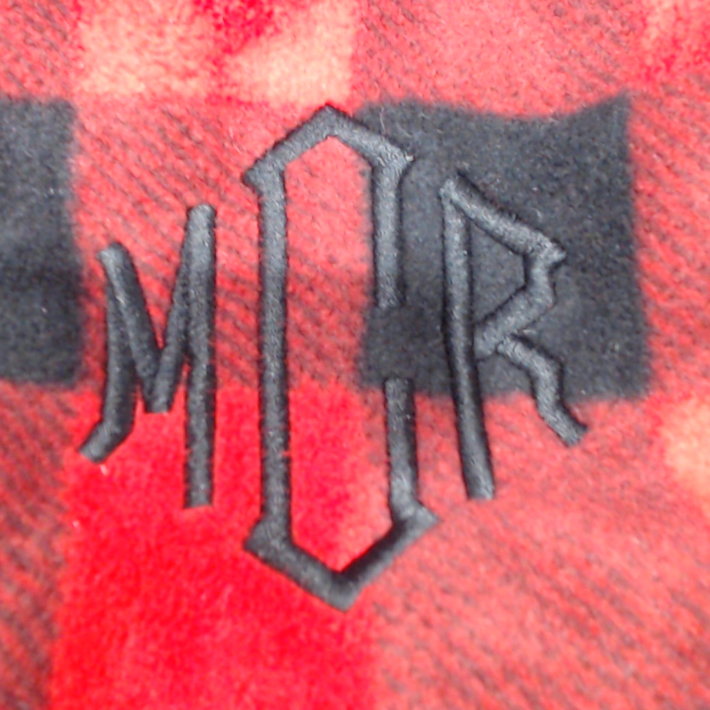 BLOOPER CLOTHING: Monogrammed Plaid Fleece Pullover